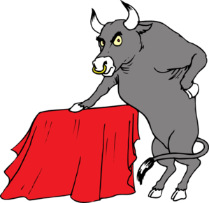 Bull With Red Cape Clip Art